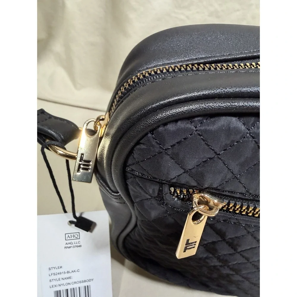 NWT London Fog Quilted 100th Anniversary Black Lexi Nylon Cross Body Purse/Bag